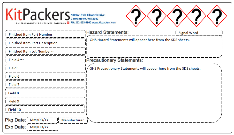 KitPackers Example Label